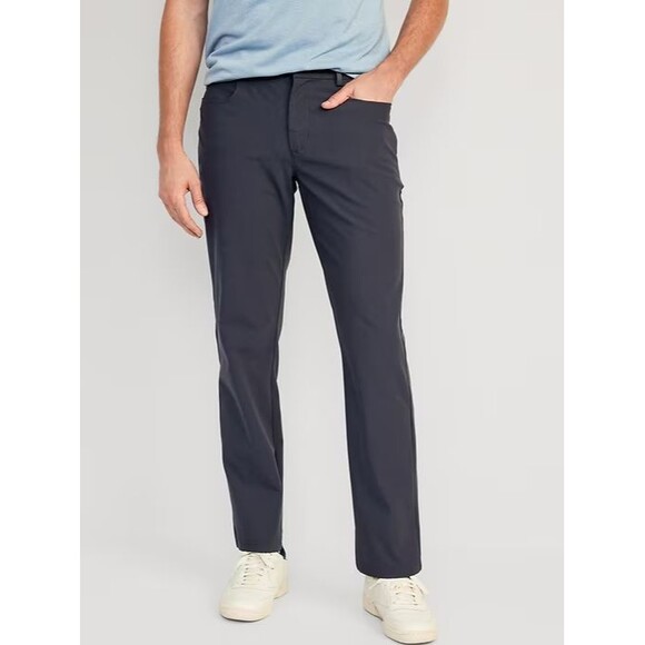 Old Navy Straight Tech Hybrid Pants Mens 32x32 Navy Blue 4 Way Stretch NEW - Picture 1 of 11